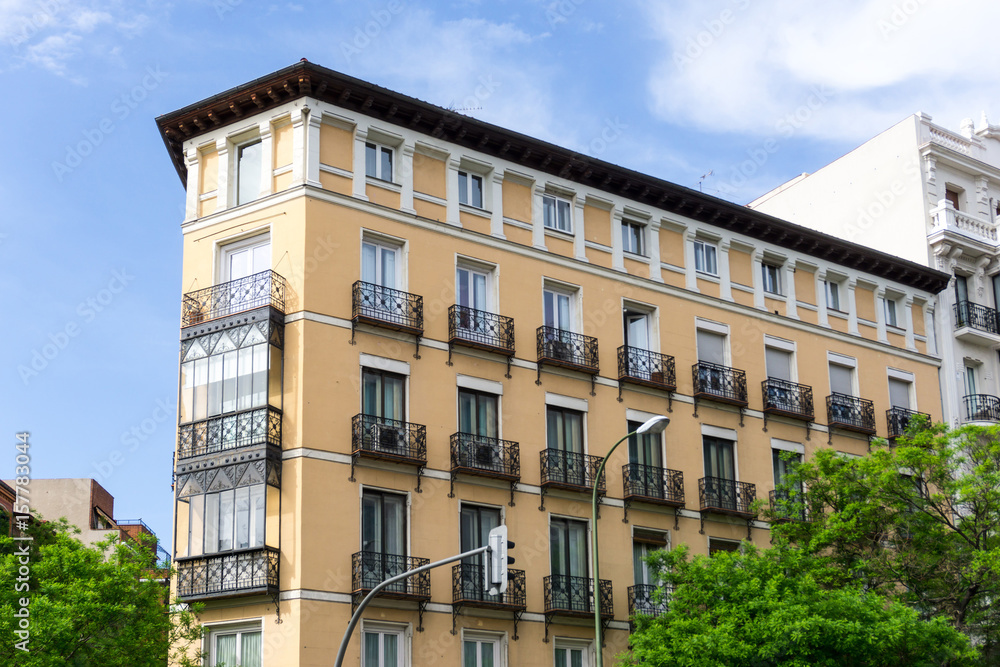Obraz premium street view of downtown madrid, The city has a population of almost 3.2 million