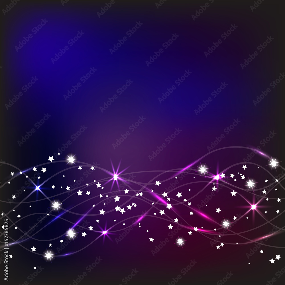 Abstract waves background in blue and lilac colors. Illustration