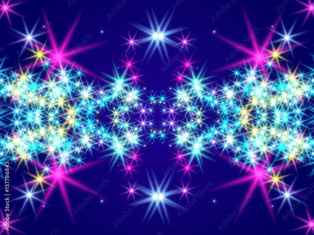 blue abstract background and colorful stars
