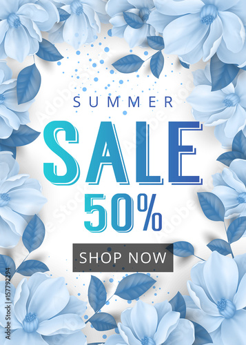 Summer sale fifty percent off shop now text