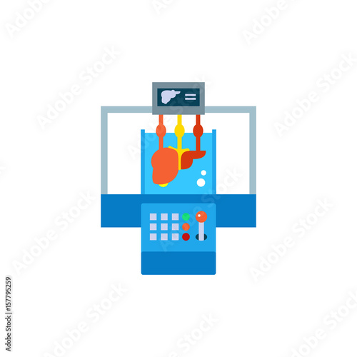 Bioprinter modeling liver vector icon
