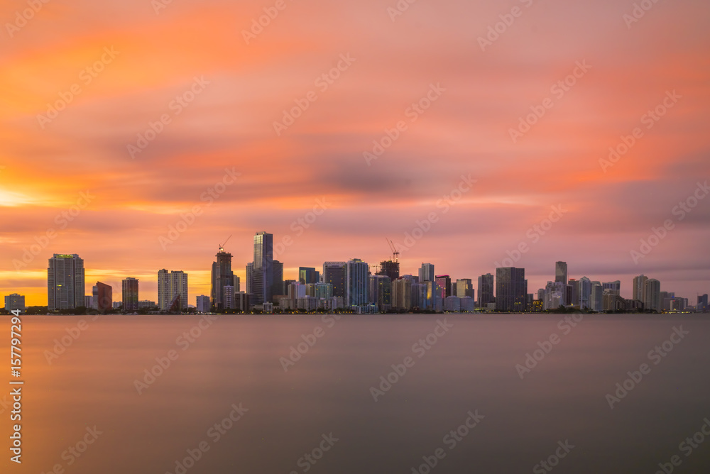Miami Skyline Sunset 1