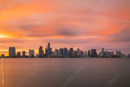 Miami Skyline Sunset 1