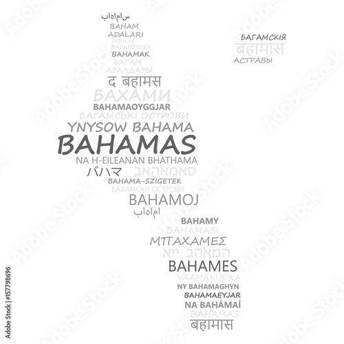 Bahamas. Business and travel concept background. Word cloud with country name in different languages of the world.