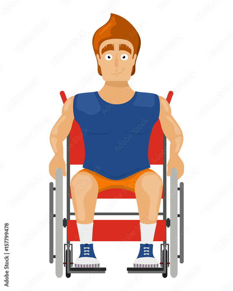 Athlete in a wheelchair on a white background. Cartoon illustration of a young guy Sportsman sitting in a wheelchair for disabled people. Vector illustration Stock Vector | Adobe Stock Athlete in a wheelchair on a white background. Cartoon illustration of a young guy Sportsman sitting in a wheelchair for disabled people. Vector illustration Stock Vector | Adobe Stock