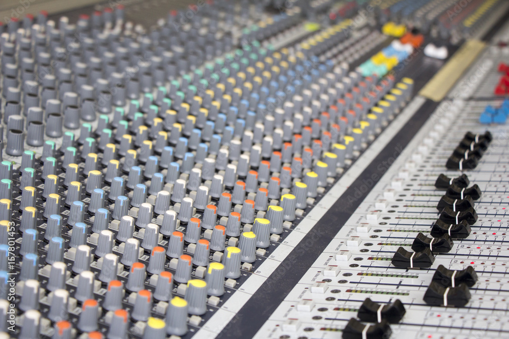 Professional Sound mixing console with knobs