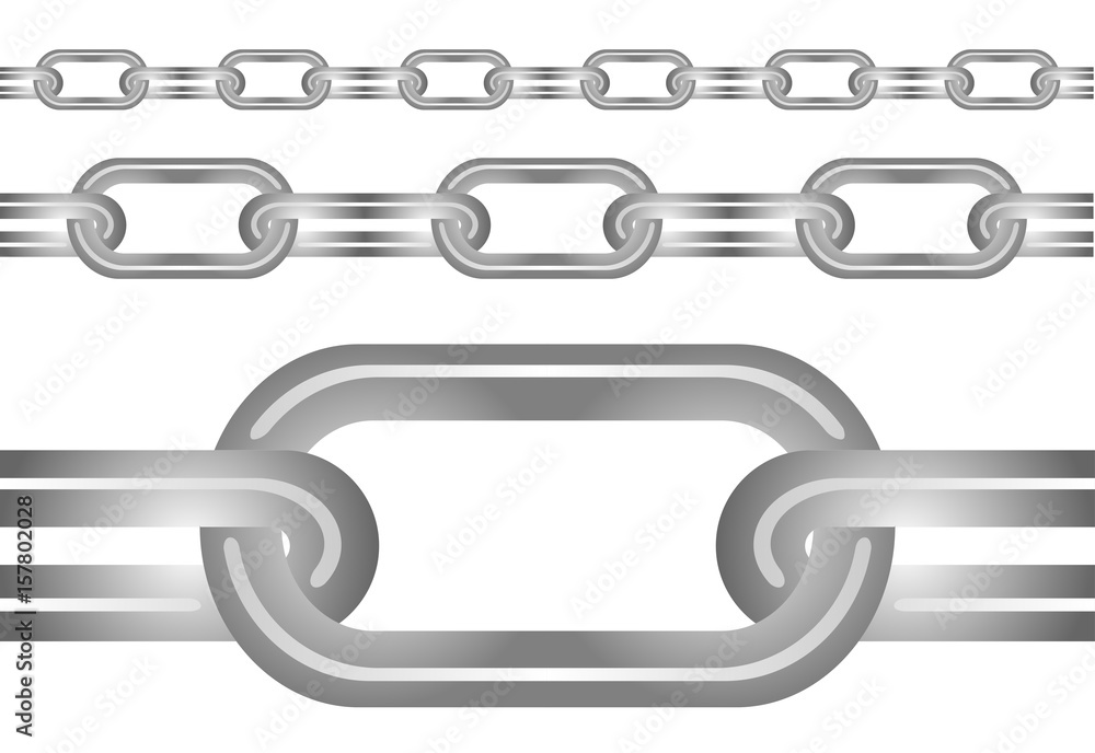 Seamless metal chain isolated on white background. Vector eps 10 Seamless metal chain isolated on white background. Vector eps 10