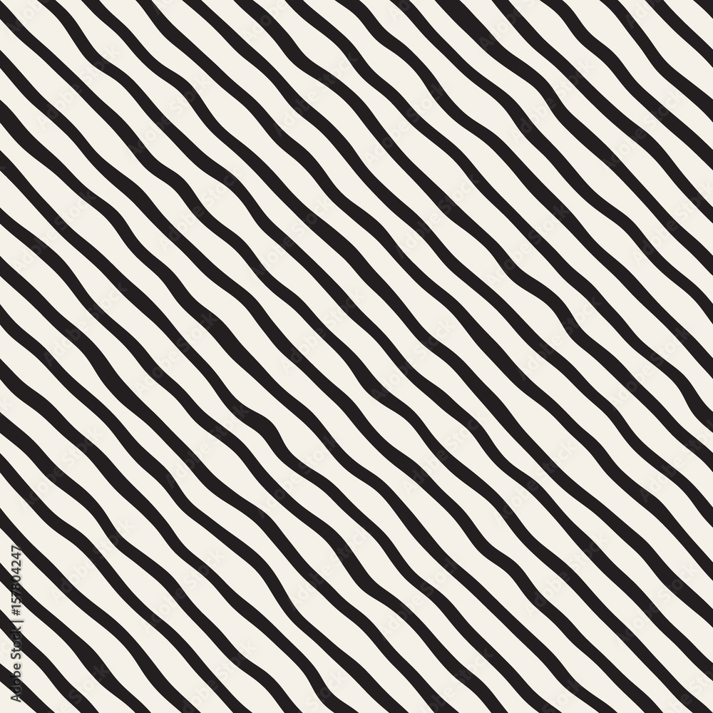 Seamless pattern with hand drawn waves. Abstract background with wavy brush strokes. Black and white freehand lines texture. Seamless pattern with hand drawn waves. Abstract background with wavy brush strokes. Black and white freehand lines texture.