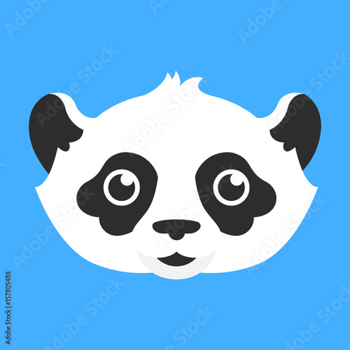 Fototapeta Naklejka Na Ścianę i Meble -  Cartoon cute panda head in flat style