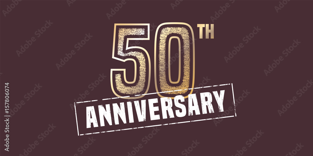 50 years anniversary vector icon, logo
