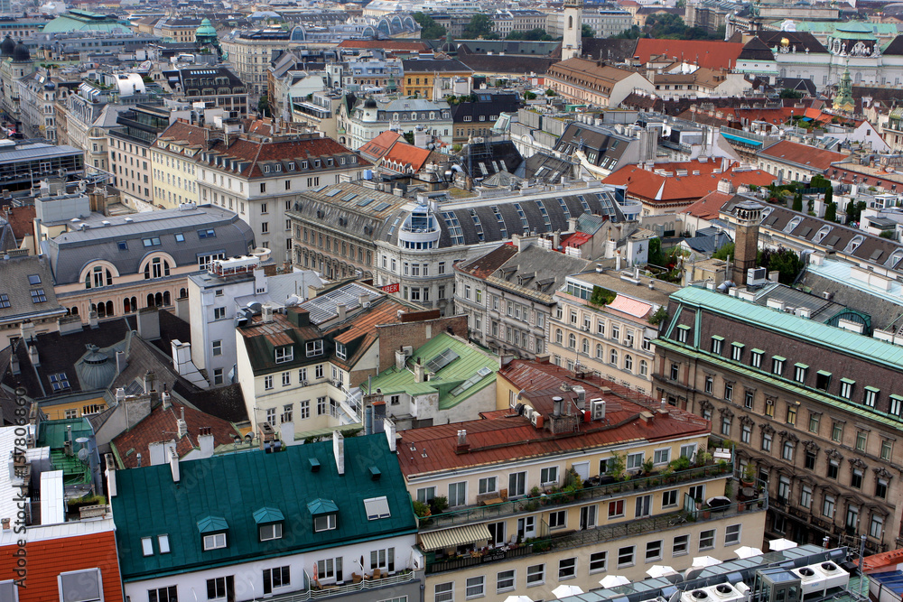 View of Vienna from St. Stephen`s Cathedral, Austria