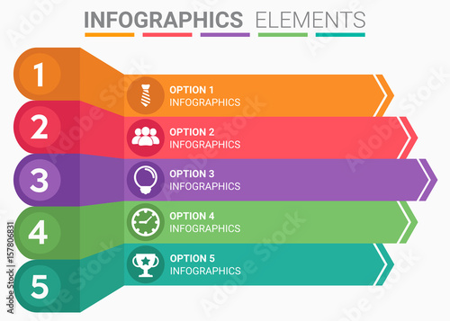 INFOGRAPHICS element abstract design the number top five list template