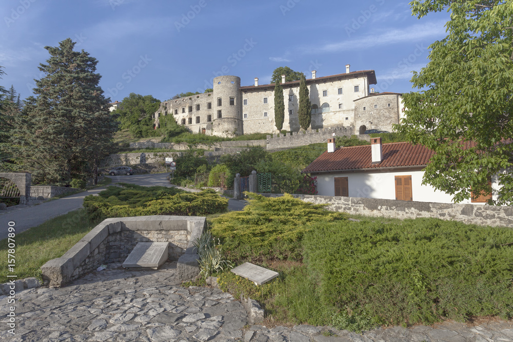 Historic village Stanjel on Karst with castle, Slovenia
