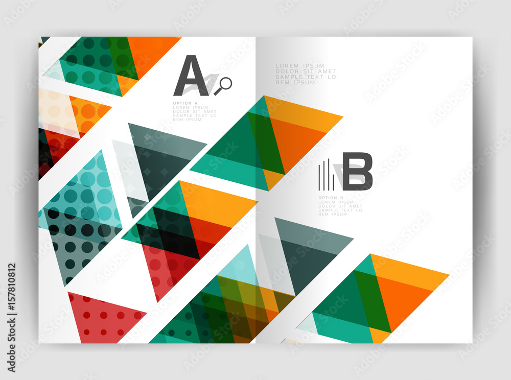 Vector triangle business annual report cover print template Vector triangle business annual report cover print template