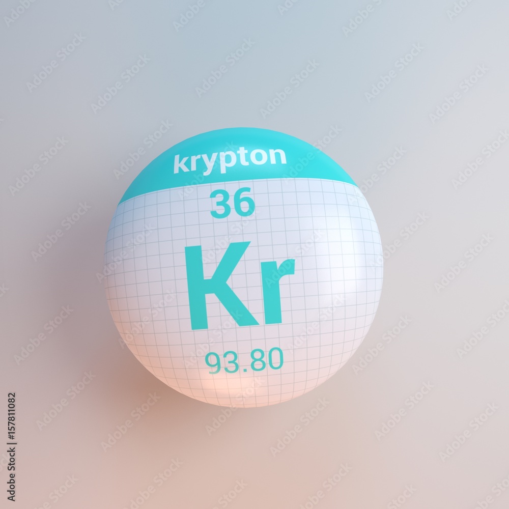 3D rendering periodic table icon krypton 3D rendering periodic table icon krypton