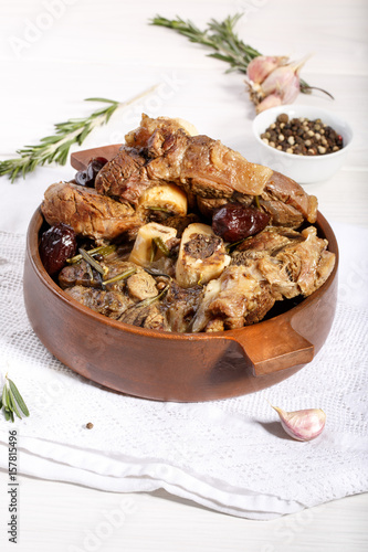 Photos Ossobuco. Braised cross-cut beef shanks.