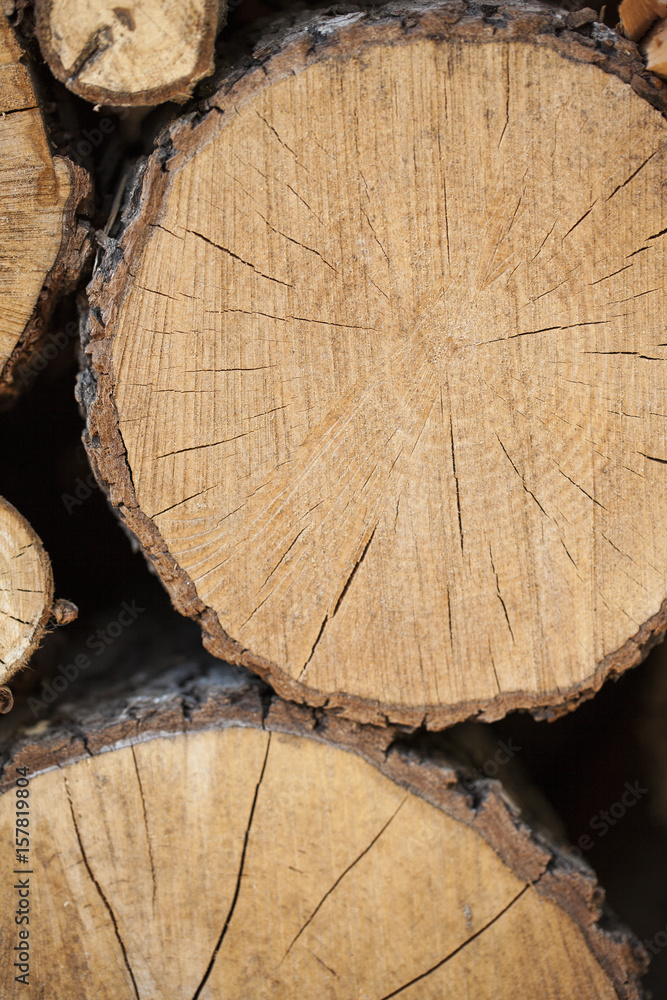 Firewood for the fireplace, barbecue. A man chopping wood for a barbecue. Folded firewood Firewood for the fireplace, barbecue. A man chopping wood for a barbecue. Folded firewood