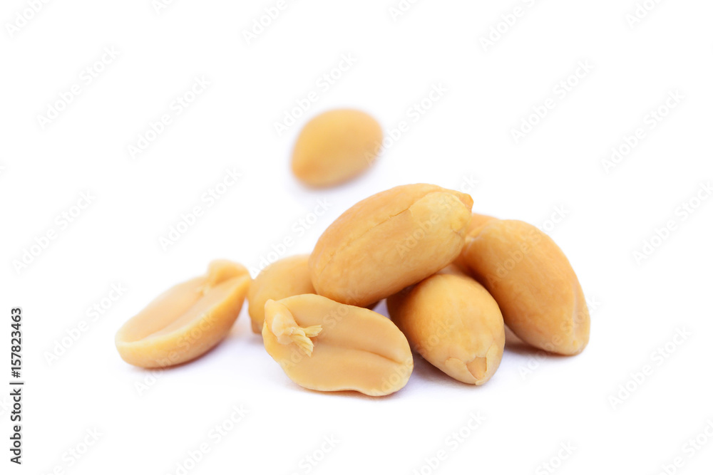 Roasted peanuts snack isolated on a white background Roasted peanuts snack isolated on a white background