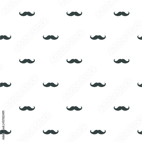 Mustache icon on white background. Pattern for Happy Father's Day greeting card. Hipster Gentleman Style vector illustration.