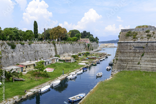 Canal in old Byzantine fortress in Kerkyra, Corfu island in Greece. photo