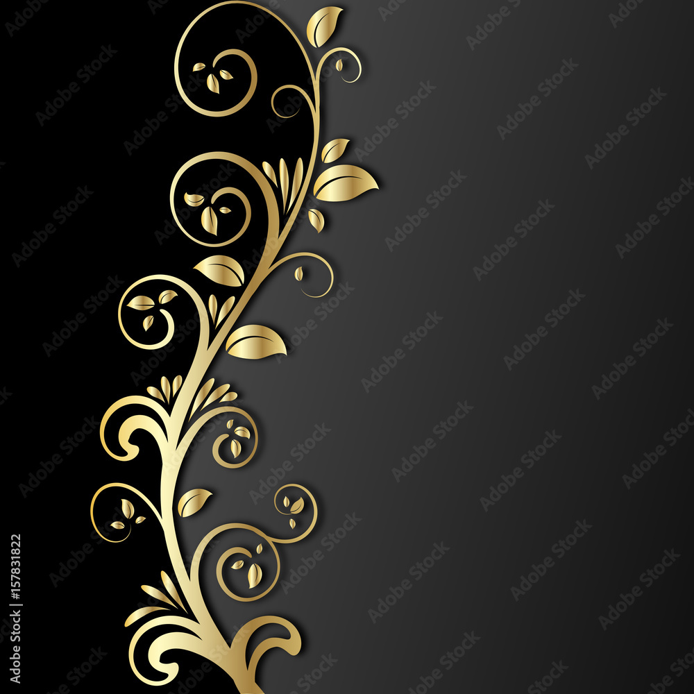 Square card vector with golden ornaments on gradient background isolated by layers Square card vector with golden ornaments on gradient background isolated by layers