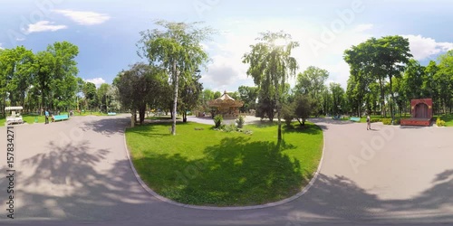 360 video child's carousel in the parkk photo