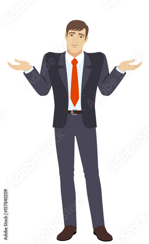 Businessman with an I don't know gesture