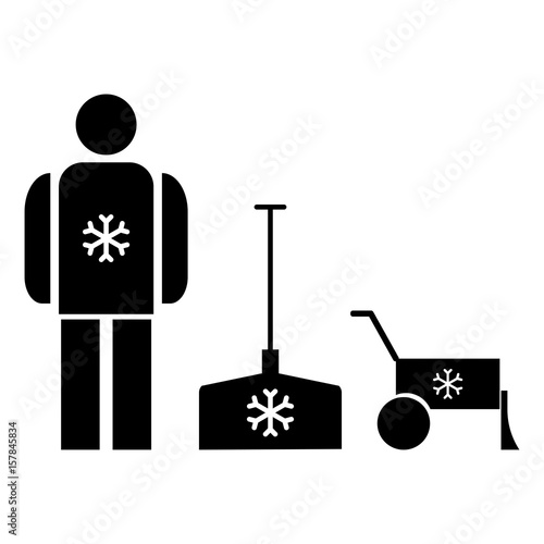 Snow removal  the black color icon .