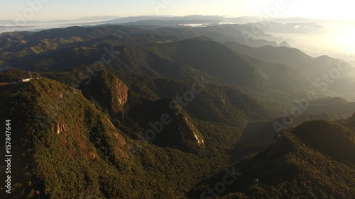 Aerial View of Mountains in the border of Rio de Janeiro and Sao Paulo, Brazil