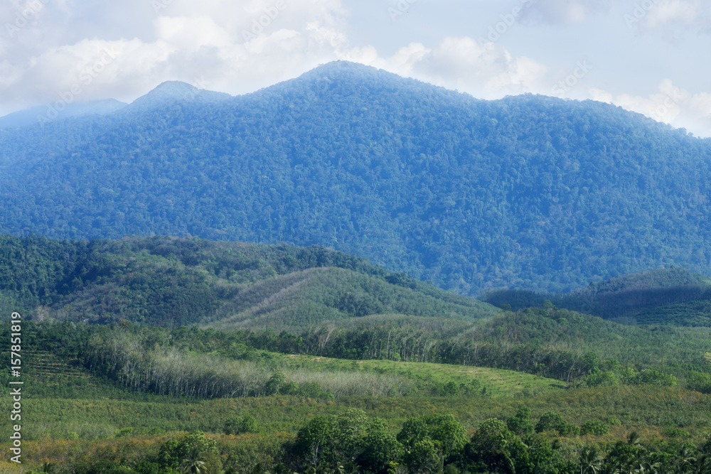 Fototapeta premium Views of the mountains and forests at the countryside. South of Thailand.