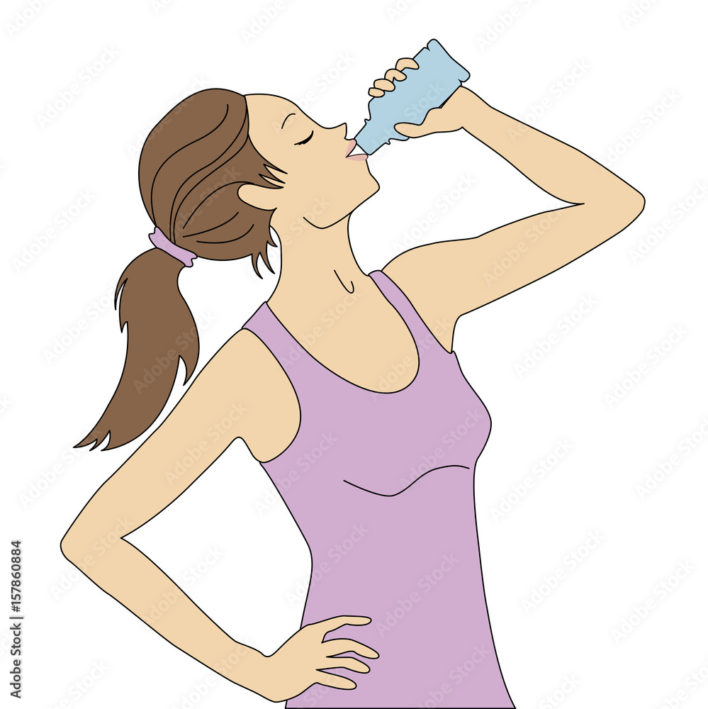 girl drinks water. Attractive young woman is drinking water from a plastic bottle. Fitness and health. girl drinks water. Attractive young woman is drinking water from a plastic bottle. Fitness and health.