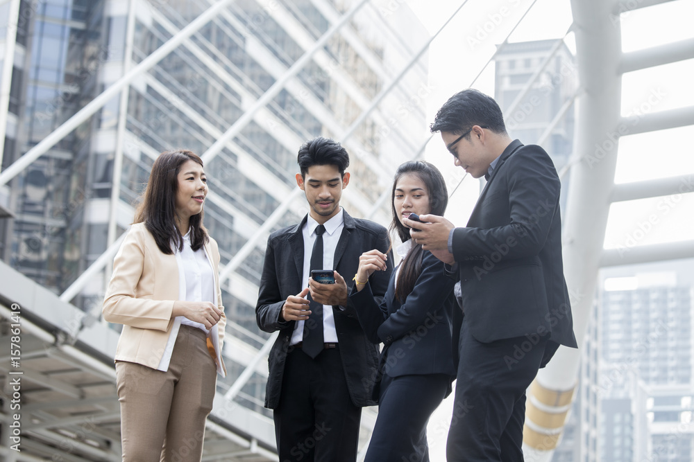 Asian business people or businessman and businesswoman outdoor, Protrait business concept. Asian business people or businessman and businesswoman outdoor, Protrait business concept.