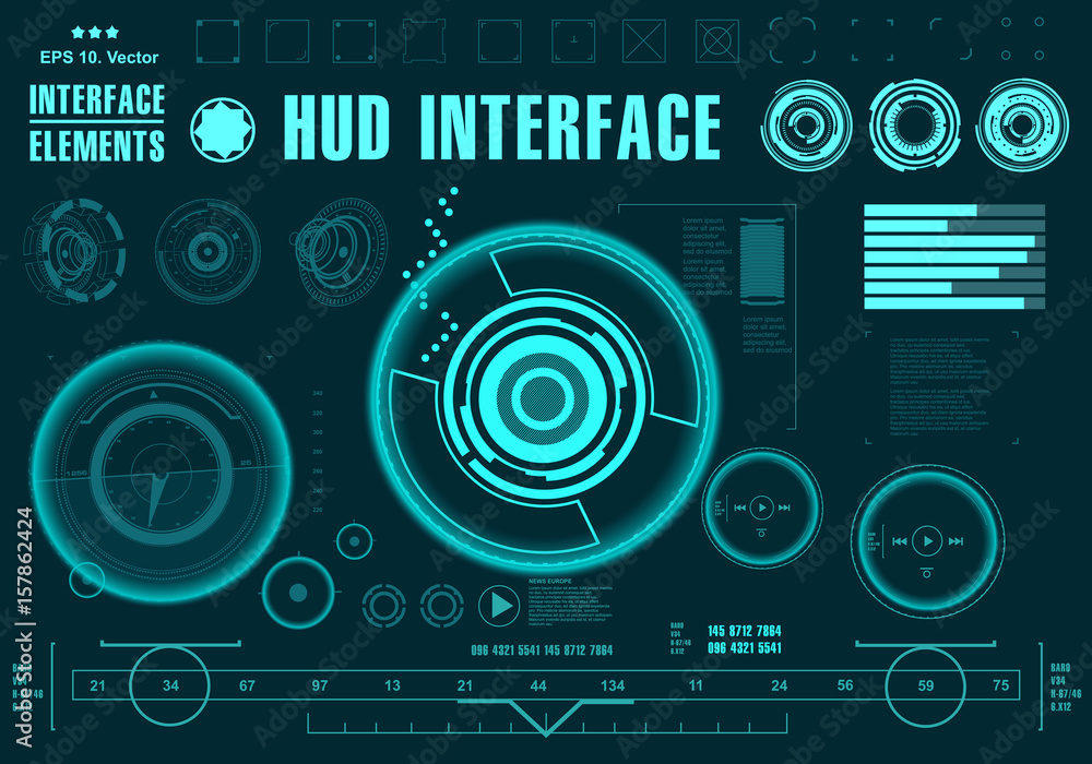Futuristic virtual graphic touch user interface, target Futuristic virtual graphic touch user interface, target