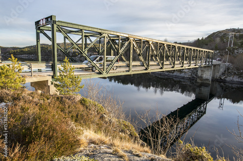 Bridge on the canal Hitra Island TrÃ¸ndelag Norway Europe