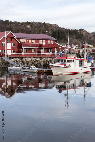 A typical fishing village FrÃ¸ya Island TrÃ¸ndelag Norway Europe photo