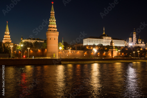 The Kremlin and the Kremlin embankment at night