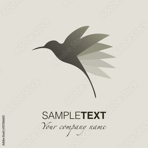 Hummingbird silhouette logo. Vector Illustration