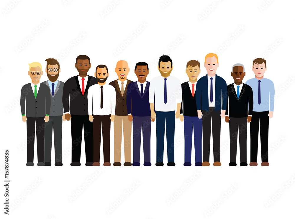 business men in a line business men in a line