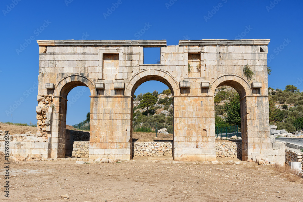 Arch of Mettius Modestus in ancient Lycian city Patara. Turkey