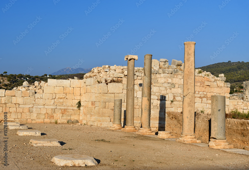 Main street in ancient Lycian city Patara. Turkey