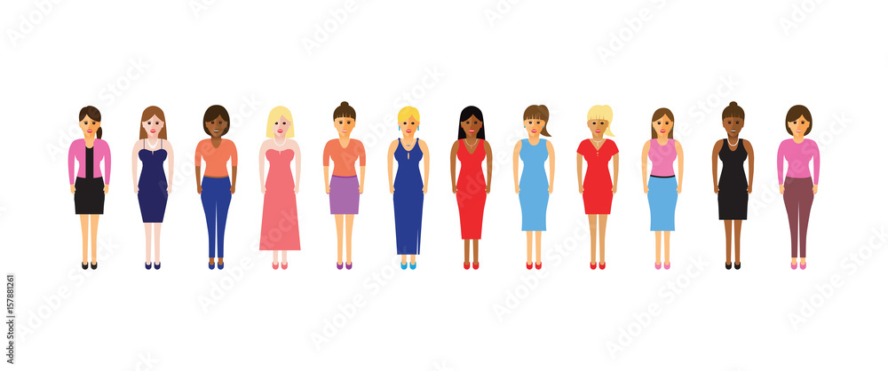 women in a line women in a line