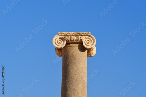 Column on Main street in ancient Lycian city Patara. Turkey