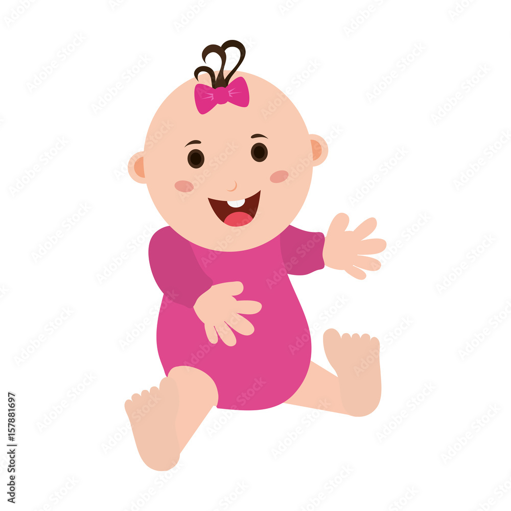 happy smiling female baby in onesie icon image vector illustration design happy smiling female baby in onesie icon image vector illustration design