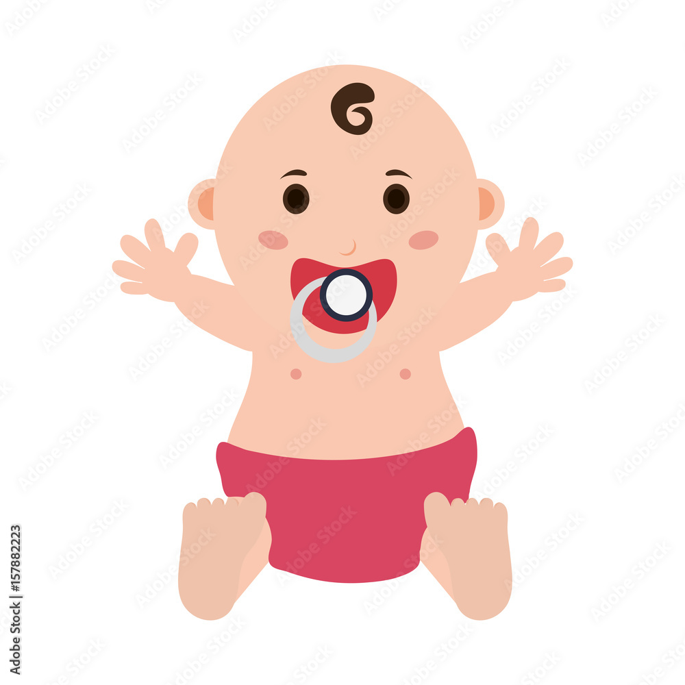 male baby with pacifier  icon image vector illustration design 
