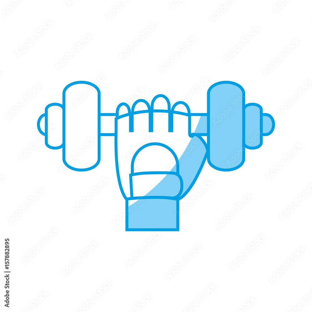 hand with dumbbells icon over white background. vector illustration hand with dumbbells icon over white background. vector illustration