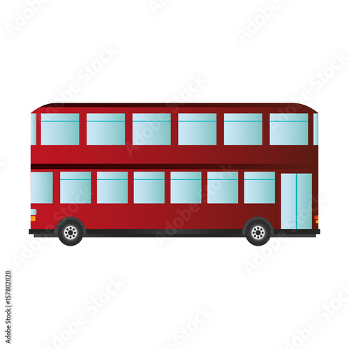 double decker bus sideview icon image vector illustration design