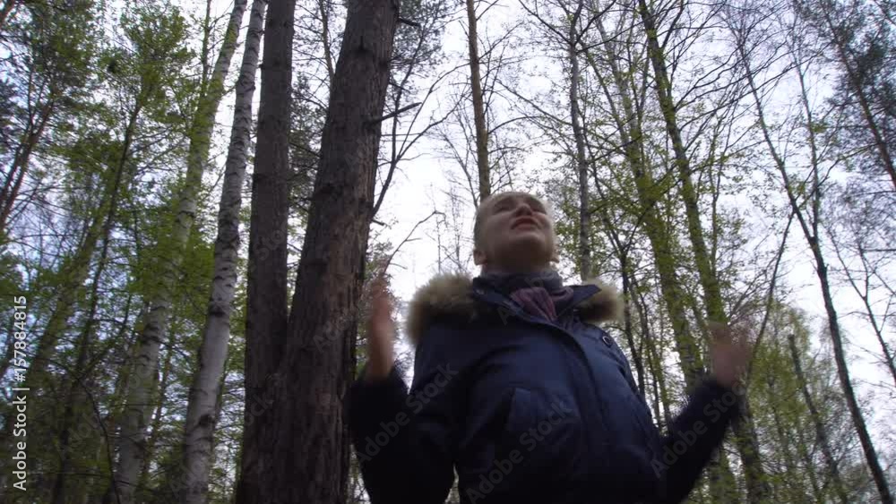 Lost Woman in Forest Shouting for Help Lost Woman in Forest Shouting for Help