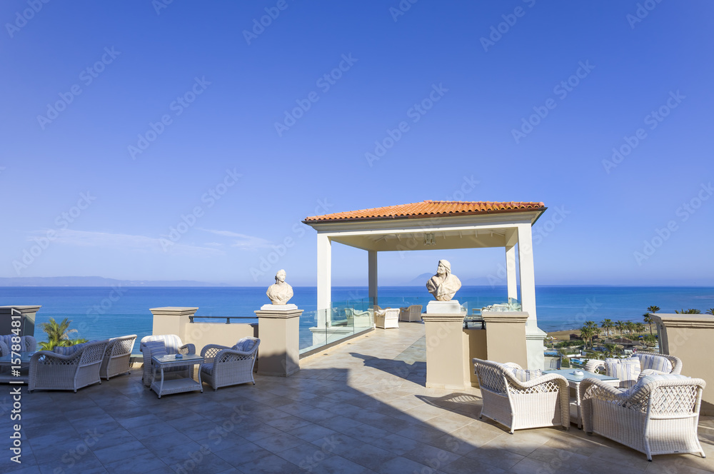 Sea view from balcony of Mediterranean resort