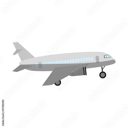 commercial airplane sideview icon image vector illustration design 