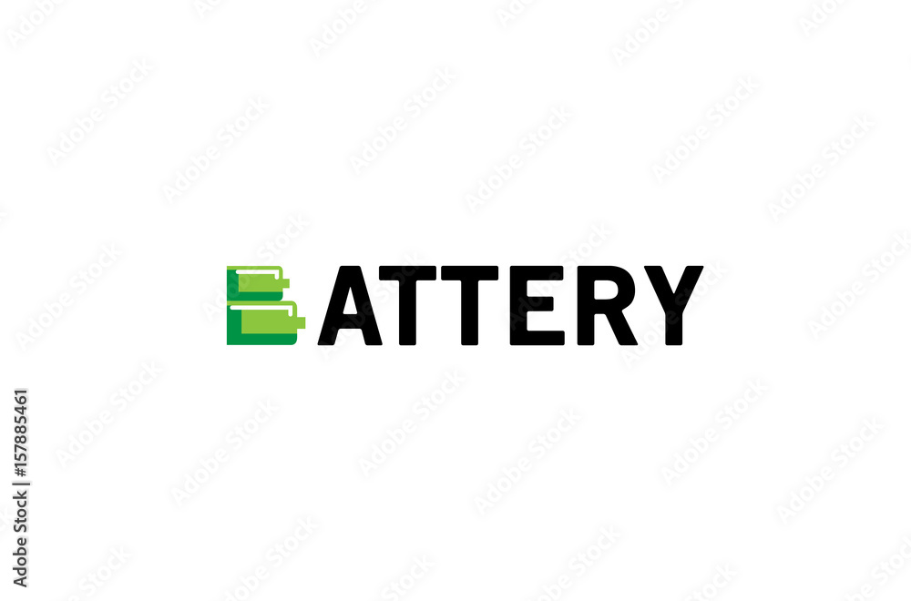 Battery Type Logo Design Illustration